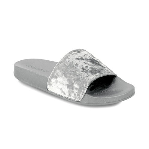 Olivia Miller Crushed Velvet Womens Slide Sandals