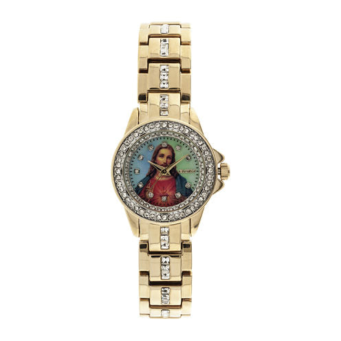 Elgin® Womens Jesus Crystal-Accented Watch