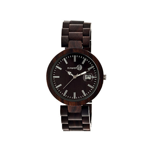 Earth Wood Stomates Dark Brown Bracelet Watch with Date ETHEW2202