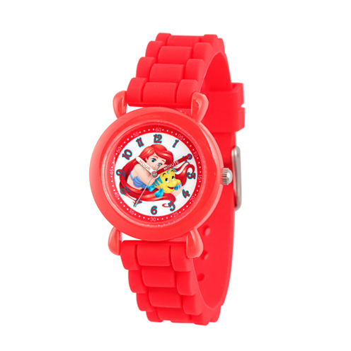 Disney The Little Mermaid Girls Red Strap Watch-Wds000145