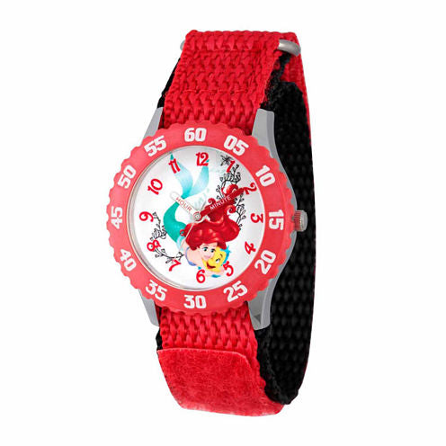 Disney The Little Mermaid Girls Red Strap Watch-Wds000048