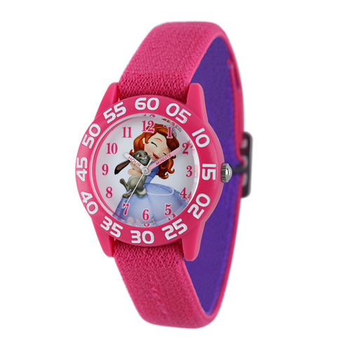 Disney Sofia Kids Time Teacher Pink Nylon Strap Watch