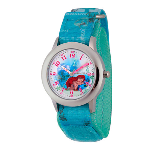 Disney Princess Ariel The Little Mermaid Girls Blue Strap Watch-Wds000202