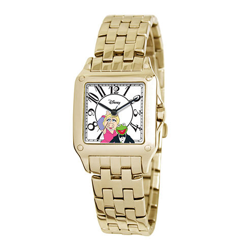 Disney Perfect Square Muppets Womens Gold-Tone Watch