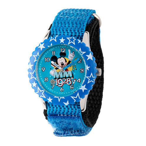 Disney Mickey Mouse Boys Blue Strap Watch-Wds000185