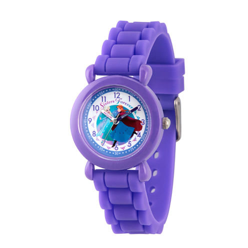 Disney Frozen Girls Purple Strap Watch-Wds000005