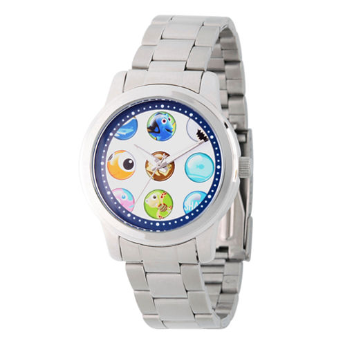 Disney Finding Nemo Womens Silver Tone Bracelet Watch-Wds000354