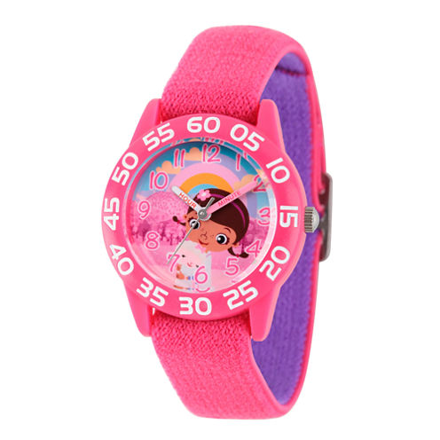 Disney Doc McStuffins Girls Pink Strap Watch-Wds000284