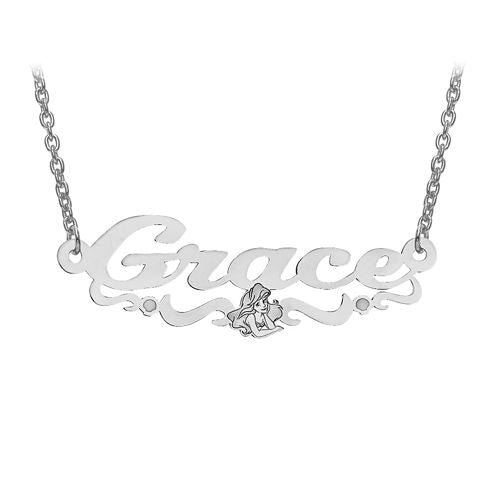 Disney Collection Personalized Girls Ariel Name Necklace