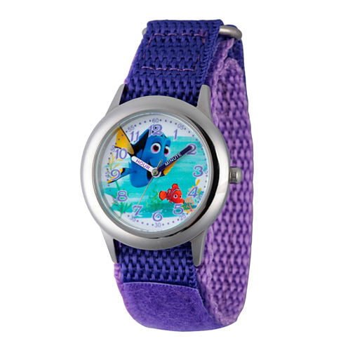 Disney Collection Girls Purple & Silver-Tone Finding Dory Strap Watch