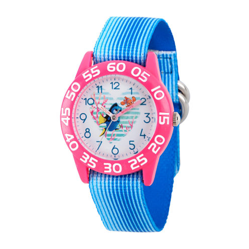 Disney Collection Girls Blue & Pink Numbered Bezel Finding Dory Strap Watch