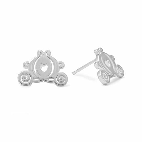 Disney Cinderella Sterling Silver Carriage Stud Earrings