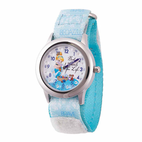 Disney Cinderella Girls Blue Strap Watch-Wds000058