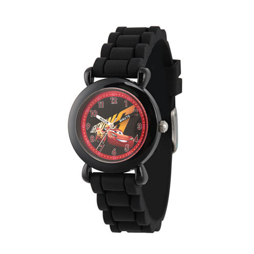 Disney Cars Boys Black Strap Watch-Wds000446