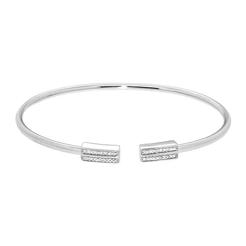 Diamond In Sterling Silver Bangle Bracelet