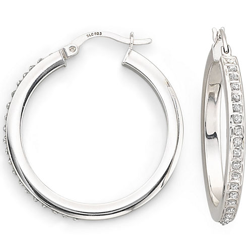 Diamond Fascination™ 31mm Round Hoop Earrings