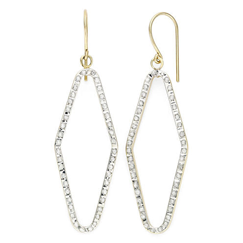 Diamond Fascination™ 14K Yellow Gold Open Geometric Drop Earrings