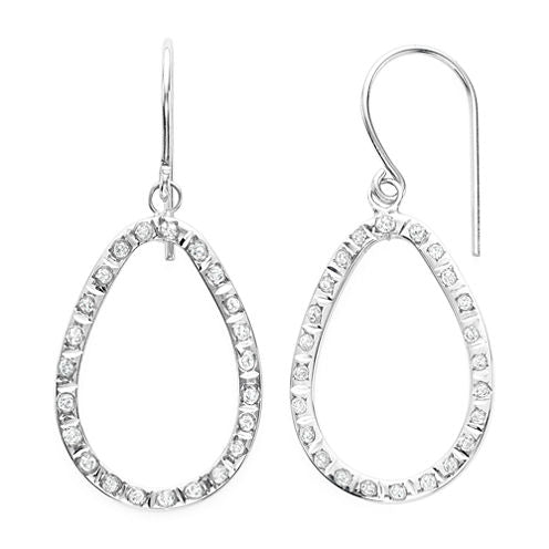 Diamond Fascination™ 14K Rose Gold Open Teardrop Earrings