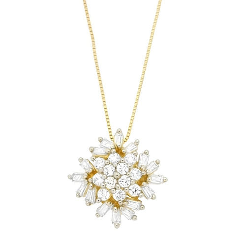 Diamond Blossom Womens 1/2 CT. T.W. Genuine White Diamond 10K Gold Pendant Necklace