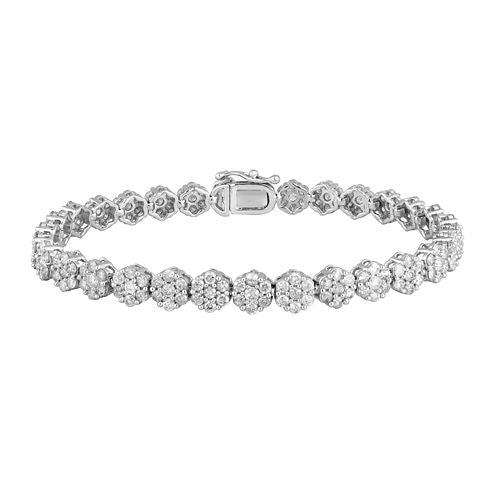 diamond blossom 5 CT. T.W. Diamond 14K White Gold Tennis Bracelet