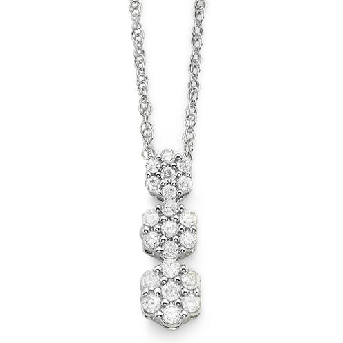 diamond blossom 1/4 CT. T.W. Diamond Cluster Pendant Necklace