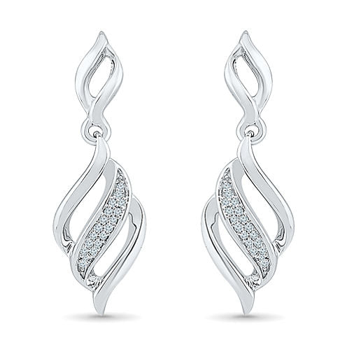 Diamond Accent White Diamond Sterling Silver Drop Earrings