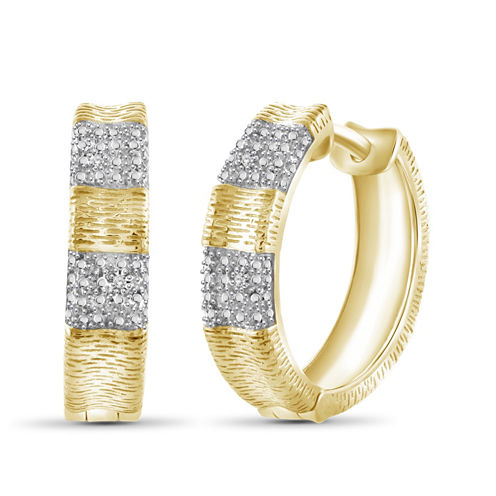 Diamond Accent White Diamond 19.1mm Round Hoop Earrings