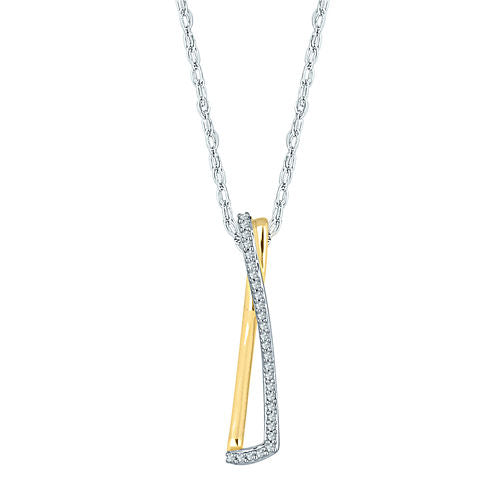 Diamond Accent Criss-Cross Pendant Necklace