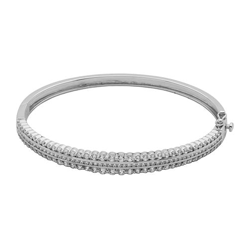 DiamonArt® Cubic Zirconia Sterling Silver Bangle