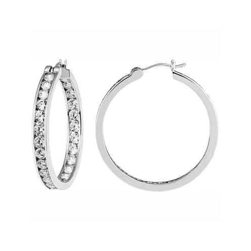 DiamonArt® Cubic Zirconia Round Hoop Earrings