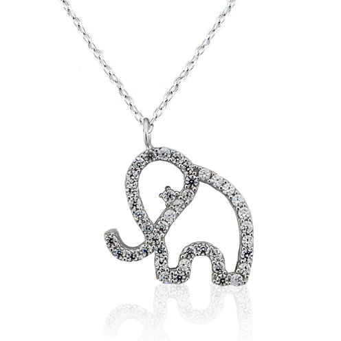 Diamonart Womens Lab Created White Cubic Zirconia Sterling Silver Pendant Necklace