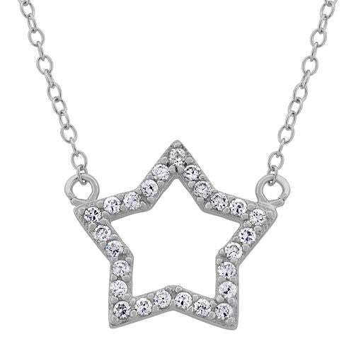 Diamonart Womens 1/2 CT. T.W. Lab Created White Cubic Zirconia Sterling Silver Star Pendant Necklace