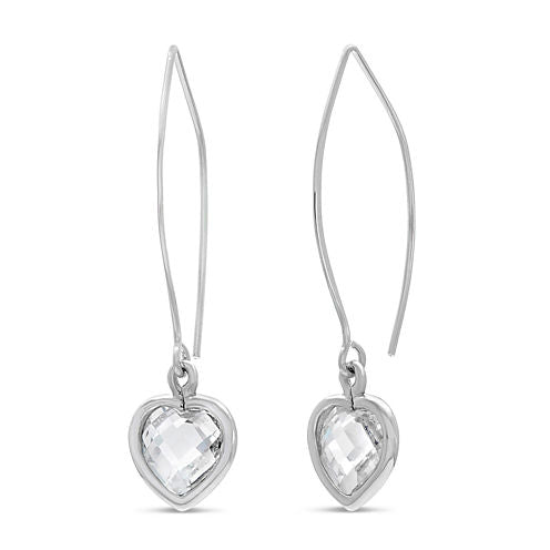 Diamonart Greater Than 6 CT. T.W. White Cubic Zirconia Sterling Silver Drop Earrings