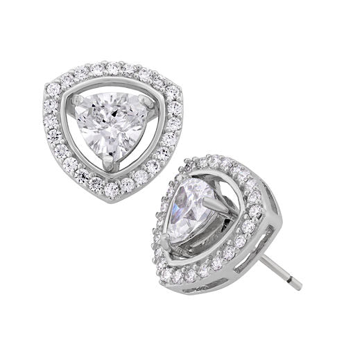 Diamonart 3 1/4 CT. T.W. Lab Created White Cubic Zirconia Sterling Silver 13mm Stud Earrings