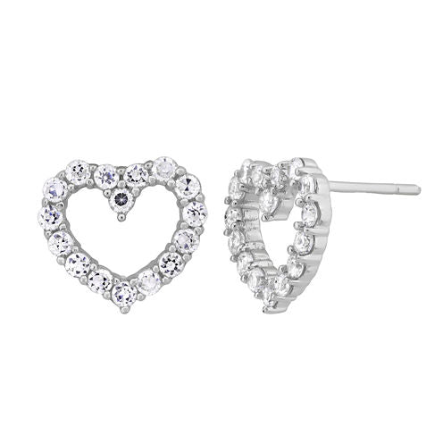 Diamonart 1 3/8 CT. T.W. White Cubic Zirconia Sterling Silver 8mm Stud Earrings