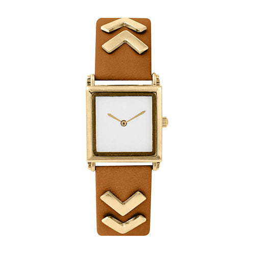 Decree Chevron Band Womens Strap Watch-Pts2986gdcg