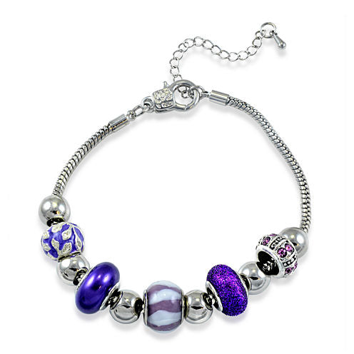 Dazzling Designs™ Purple Artisan Bead Bracelet