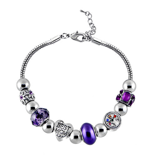 Dazzling Designs™ Mom Tree-of-Life Purple Bead Bracelet