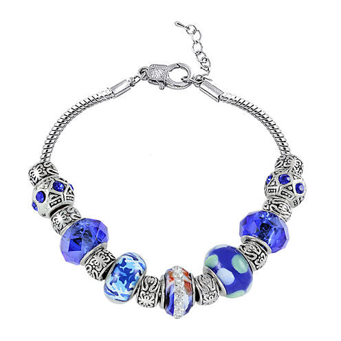 Dazzling Designs™ Blue Artisan Glass Bead Bracelet