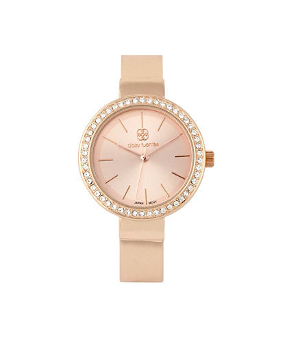 Daisy Fuentes Womens Rose Goldtone Bangle Watch-Df124rg