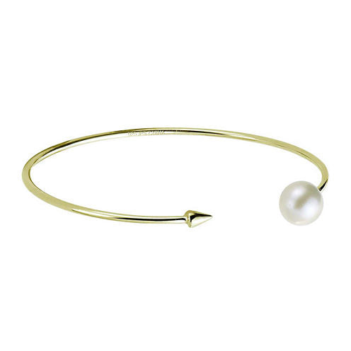 Cultured Freshwater Pearl and Arrow Bangle Bracelet