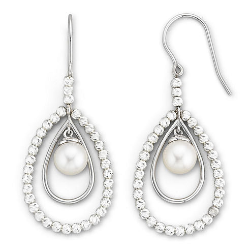 Cultured Freshwater Pearl & Sparkle Bead Earrings