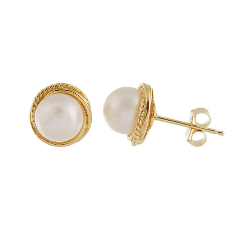 CULTURED AKOYA PEARLS 14K Gold 7mm Stud Earrings