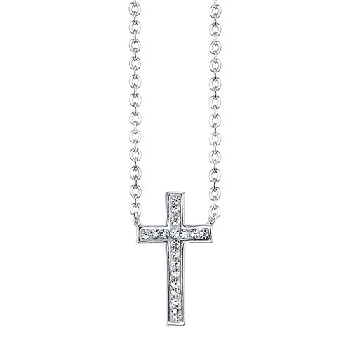 Crystal Sophistication™ Silver-Plated Crystal-Accent Cross Pendant Necklace