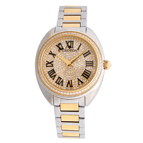 Croton Womens Two Tone Bracelet Watch-Cn207564ttyl