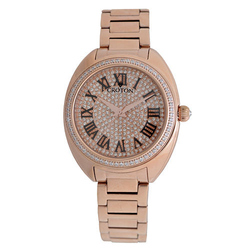 Croton Womens Rose Goldtone Bracelet Watch-Cn207564rgpv