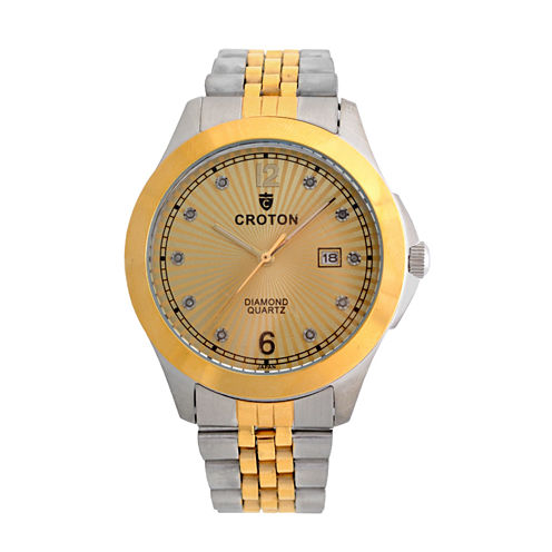 Croton Mens Two Tone Bracelet Watch-Cn307562ttcd