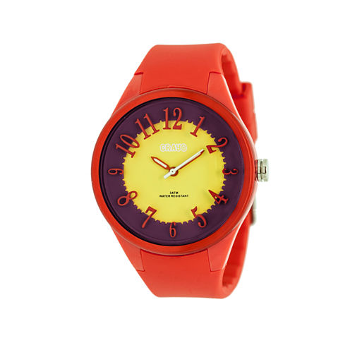 Crayo Womens  Burst Red Strap Watch Cracr3201