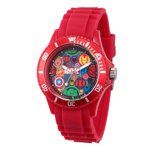 Classic Marvel Mens Red Strap Watch-Wma000069