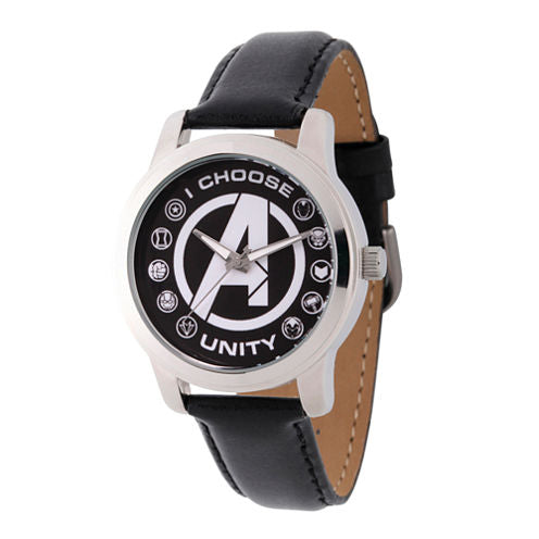 Classic Marvel Mens Black Strap Watch-Wma000055